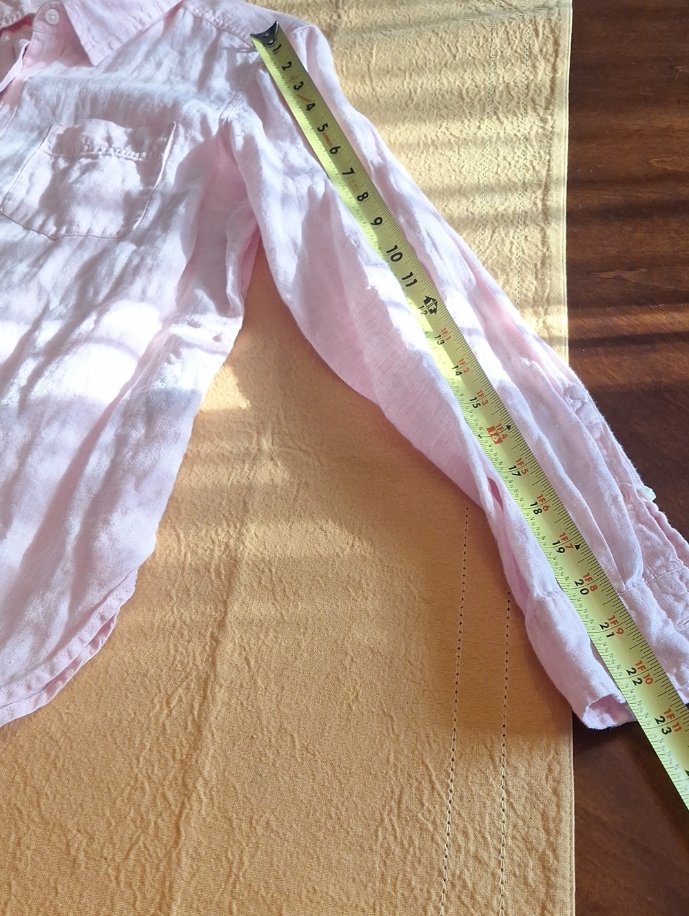 š©·Cute! Linen L.L. Bean Pastel Pink Women's Button-Down Shirt M Pet - Picture 14 of 15
